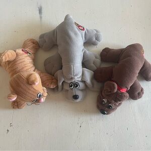 Vintage Lot of 3 Tonka Mini Pound Puppies and Kitten